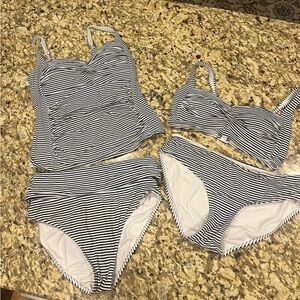 Bond-eye Navy and White Swimwear 4 piece set